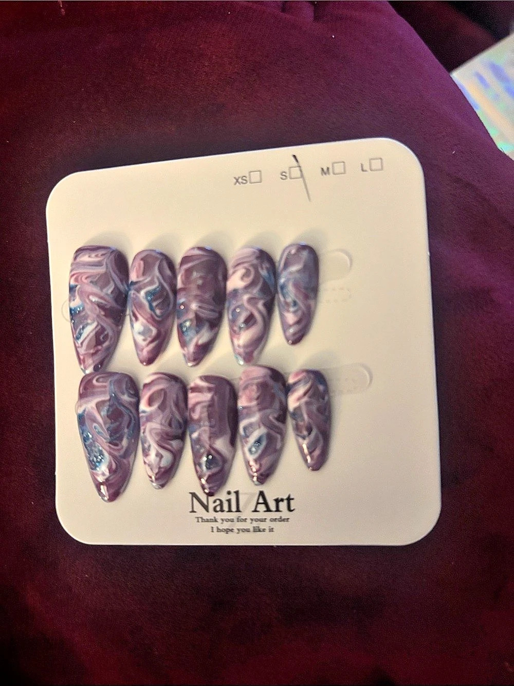 Purple & Pink Abstract Press-On Nails